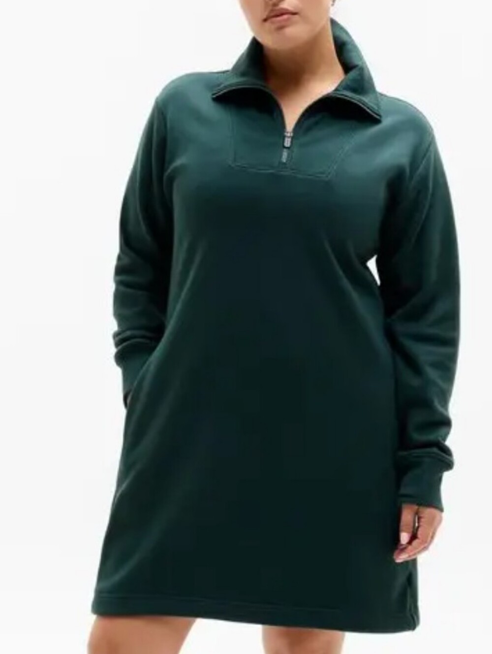 Athleta Cozy Karma 1/2 Zip Dress Green NWT